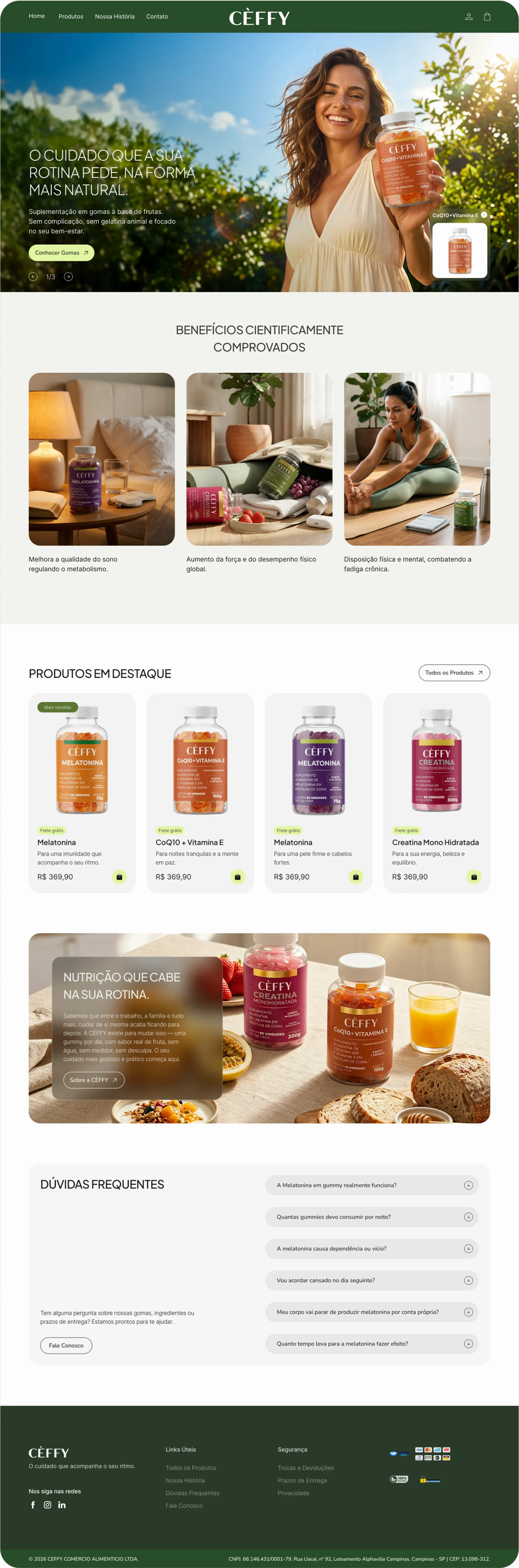 CÈFFY: full-page e-commerce home